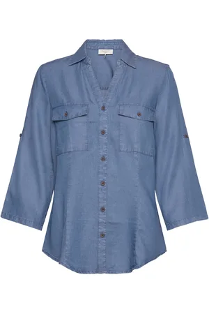 Freequent Fqcarly-Shirt Tops Shirts Short-sleeved Blue