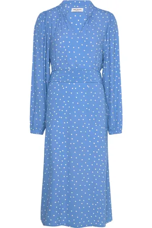 Lollys Laundry Parisll Midi Dress Ls Knælang Kjole Blue