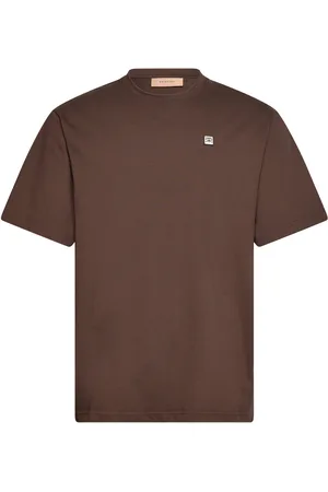 Rue de Tokyo Thomas Embroidery Patch Cotton Jersey Tops T-Kortærmet Skjorte Brown