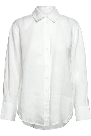 Gina Tricot Linen Shirt Tops Shirts Linen Shirts White