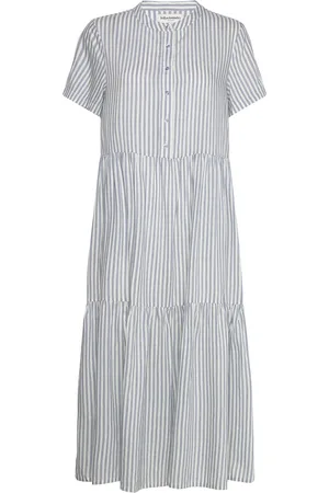 Lollys Laundry Fiell Midi Dress Ss Knælang Kjole Blue