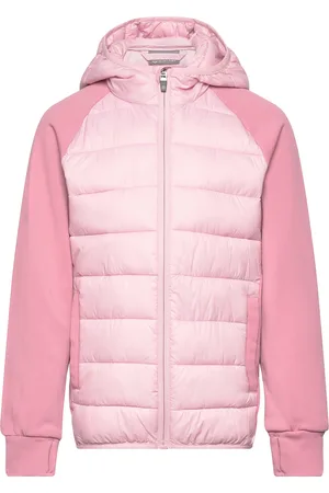 Color Kids Hybrid Fleece Jacket W. Hood Outerwear Fleece Outerwear Fleece Jackets Pink