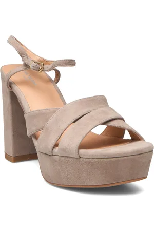 Shoe The Bear Nova Strap Suede Sandal Med Hæl Beige