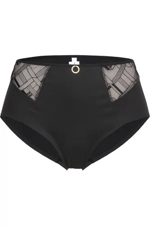 Chantelle Graphic Support High Waisted Support Full Brief Designers Panties High Waisted Panties Black