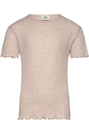 Mads Norgaard Pointella Trixina Tee Tops T-Kortærmet Skjorte Beige