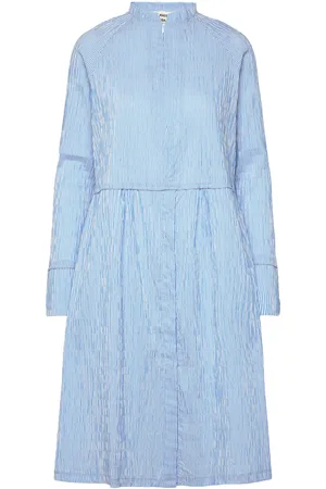 Mads Norgaard Crinckle Pop Dupina Dress Knælang Kjole Blue