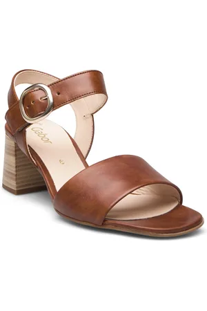 Gabor Ankle-Strap Sandal Sandal Med Hæl Brown