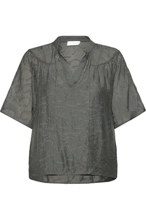 Levete Room Lr-Floyd Tops Blouses Short-sleeved Grey