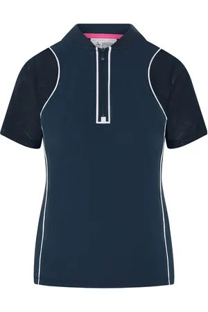 Original Penguin Zip Front Top With Mesh Sleeves & Piping Tops T-shirts & Tops Polos Navy