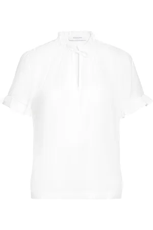 Rosemunde Blouse W/Ruffles Tops Blouses Short-sleeved White