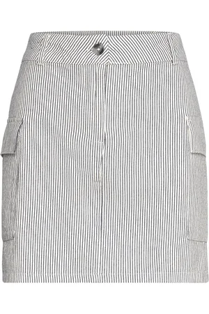 Gina Tricot Striped Skirt Kort Nederdel White