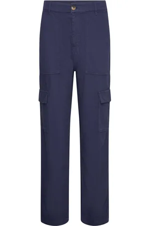 Lindex Trouser Suzette Patch Pocket Bottoms Trousers Cargo Pants Blue