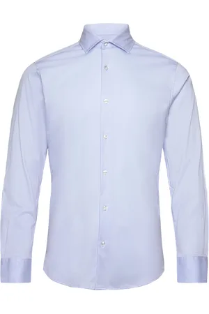 Bruun & Stengade Bs Rice Slim Fit Shirt Tops Shirts Business Blue