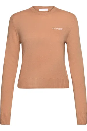 2nd Day 2Nd Lance Tt - Soft Wool Blend Tops Knitwear Jumpers Beige