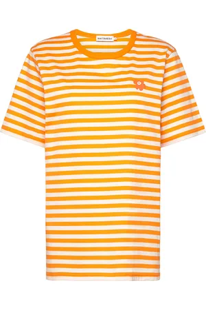 Marimekko Tasaraita Ss Tops T-shirts & Tops Short-sleeved Orange