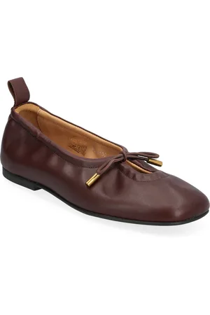ALOHAS Rosalind Black Leather Ballet Flats Ballerinasko Ballerinaer Brown