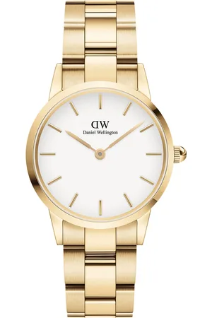 Daniel Wellington Iconic Link 28 G White Accessories Watches Analog Watches Gold