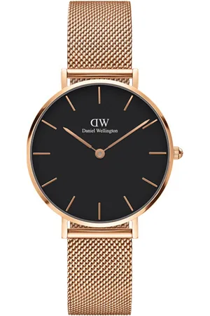 Daniel Wellington Petite 28 Melrose Rg Black Accessories Watches Analog Watches Gold