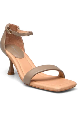 Shoe The Bear Leah Ankle Strap Sandal Med Hæl Beige