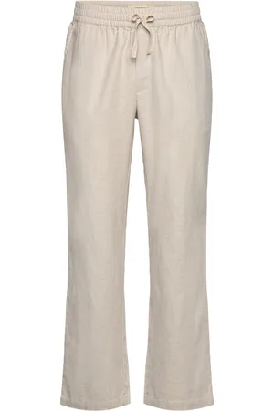 Woodbird Wbeik Linen Pant Bottoms Trousers Linen Trousers Beige