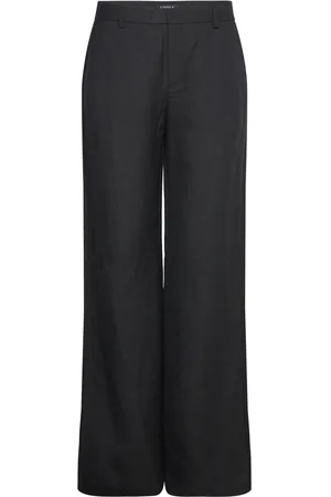 Lindex Trousers Superflare Linen Bottoms Trousers Flared Black