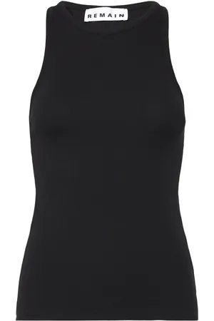 REMAIN Birger Christensen Knotted Back Rib Top Designers T-shirts & Tops Sleeveless Black