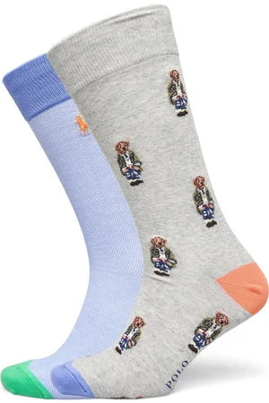 Ralph Lauren Polo Bear Trouser Sock 2-Pack Underwear Socks Regular Socks Grey