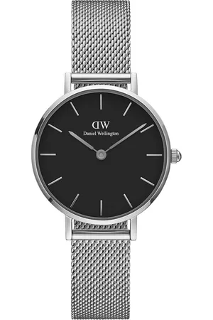 Daniel Wellington Petite 28 Sterling S Black Accessories Watches Analog Watches Silver