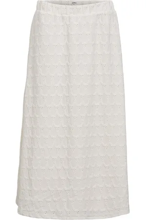 Object Objfeodora Midi Skirt Div Knælang Nederdel White