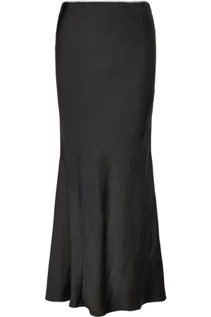 Gina Tricot Satin Mermaid Maxi Skirt Lang Nederdel Black