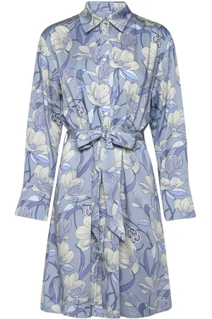 GANT Rel Magnolia Print Shirt Dress Kort Kjole Blue