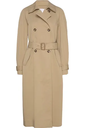 MANGO Double-Breasted Cotton Trench Coat Trenchcoat Frakke Beige