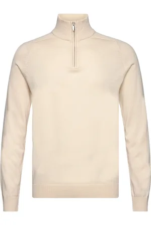 Bruun & Stengade Bs Knud Regular Fit Knitwear Tops Knitwear Half Zip Jumpers Cream