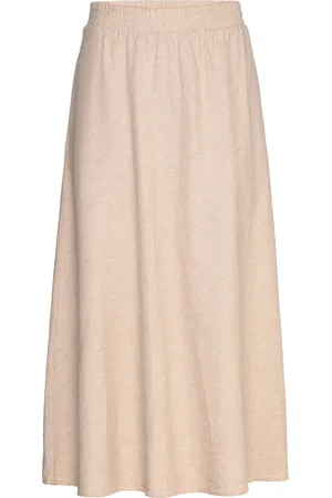 Freequent Fqlava-Skirt Knælang Nederdel Beige