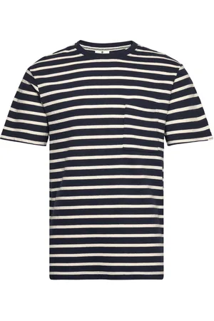Anerkjendt Akkikki S/S Stripe Tee - Gots Tops T-Kortærmet Skjorte Navy
