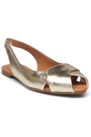 Billi Bi Sandals Shoes Heels Pumps Sling Backs Gold