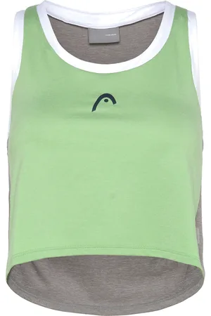 Head Play Crop Top Women Sport Crop Tops Sleeveless Crop Tops Green