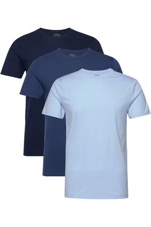 Ralph Lauren Slim Crewneck 3-Pack Tops T-Kortærmet Skjorte Blue
