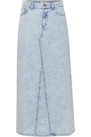 Gestuz Milygz Hw Long Skirt Knælang Nederdel Blue