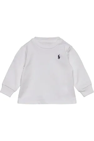 Ralph Lauren Cotton Jersey Long-Sleeve Tee Tops Sweatshirts & Hoodies Sweatshirts White