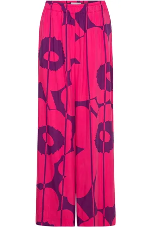 Marimekko Oanet Vesi Unikko Bottoms Trousers Wide Leg Pink