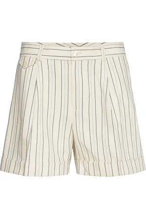 Ralph Lauren Striped Pleated Short Bottoms Shorts Bermudas Cream
