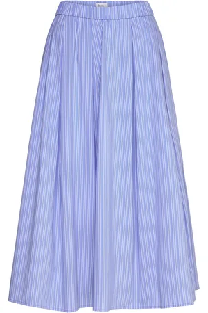 Stylein Jorina Skirt Knælang Nederdel Blue