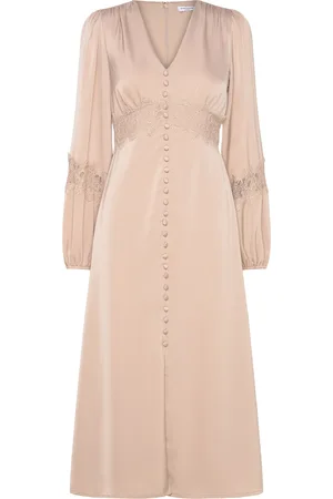 BUBBLEROOM Alicia Midi Dress Knælang Kjole Beige