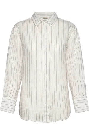 Gina Tricot Linen Shirt Tops Shirts Linen Shirts White