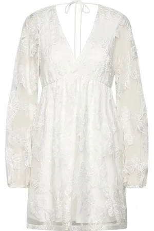 Gina Tricot Floral Loose Fit Mini Dress Kort Kjole White