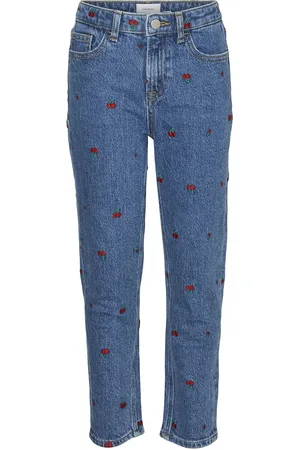 VERO MODA Vmolivia Mom Emb Denim Jeans Ra379 Girl Bottoms Jeans Regular Jeans Blue