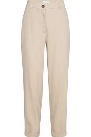 Fiveunits Emmafv Bottoms Trousers Linen Trousers Beige