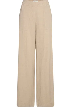 Fiveunits Lineafv Work Bottoms Trousers Wide Leg Beige