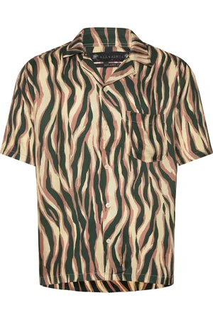 AllSaints Fired Ss Shirt Tops Shirts Short-sleeved Brown